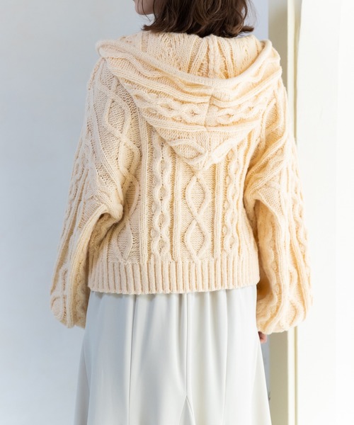 SLURR（スラ―）の「フードケーブルZIPブルゾン（ブルゾン・レディース・ベージュ/ピンク/モカ/アイボリー・FREE）」の19枚目の写真