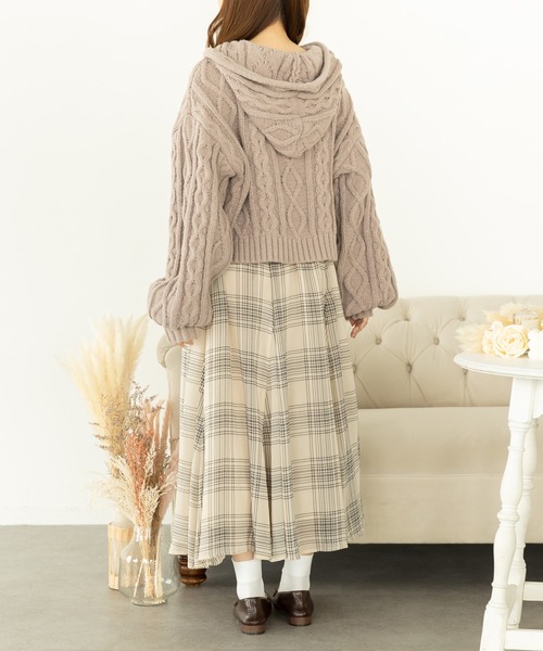 SLURR（スラ―）の「フードケーブルZIPブルゾン（ブルゾン・レディース・ベージュ/ピンク/モカ/アイボリー・FREE）」の6枚目の写真