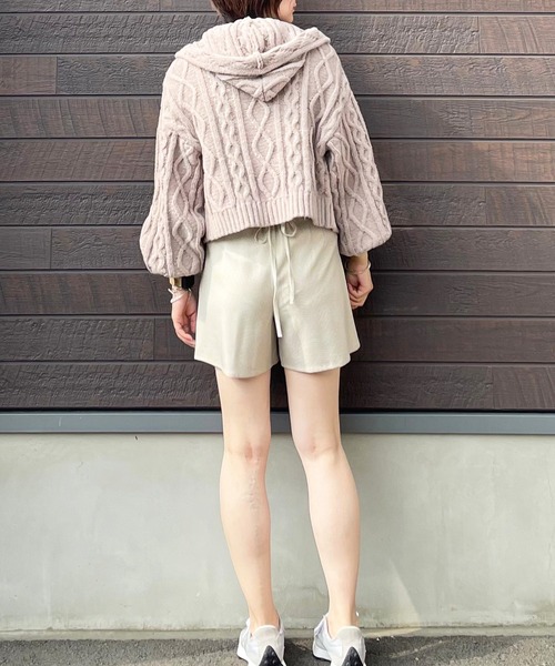 SLURR（スラ―）の「フードケーブルZIPブルゾン（ブルゾン・レディース・ベージュ/ピンク/モカ/アイボリー・FREE）」の16枚目の写真