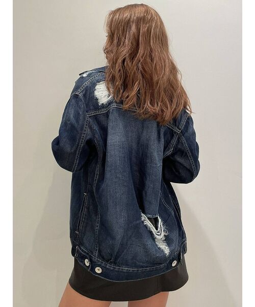 GYDA（ジェイダ）の「リヨセルダメージデニムＧジャン（デニムジャケット・レディース・ライトブルー/インディゴブルー・FREE）」の19枚目の写真