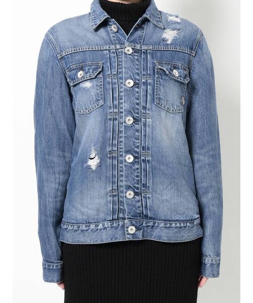 GYDA（ジェイダ）の「リヨセルダメージデニムＧジャン（デニムジャケット・レディース・ライトブルー/インディゴブルー・FREE）」の21枚目の写真
