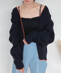 AS KNOW AS plus | ♪パイピング配色ゆるニット カーディガン　【2022AW / ZOZOTOWN限定アイテム】(カーディガン/ボレロ)