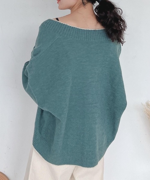 AS KNOW AS plus（アズノゥアズプラス）の「♪パイピング配色ゆるニット カーディガン　【2022AW / ZOZOTOWN限定アイテム】（カーディガン/ボレロ・レディース・ブラック/ベージュ/ブラウン/ブルーグリーン・FREE）」の22枚目の写真