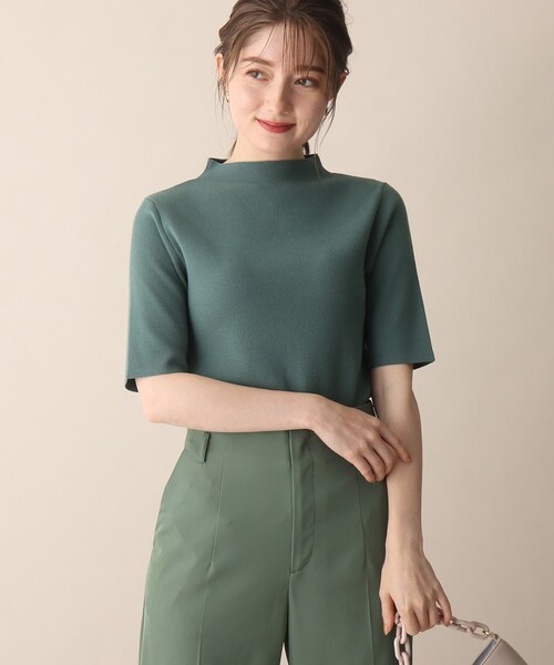 OPAQUE.CLIP（オペークドットクリップ）の「◆バックパール調ソウバリニット（ニット/セーター・レディース・マスタード/ブラック/ダークグリーン・38）」の4枚目の写真