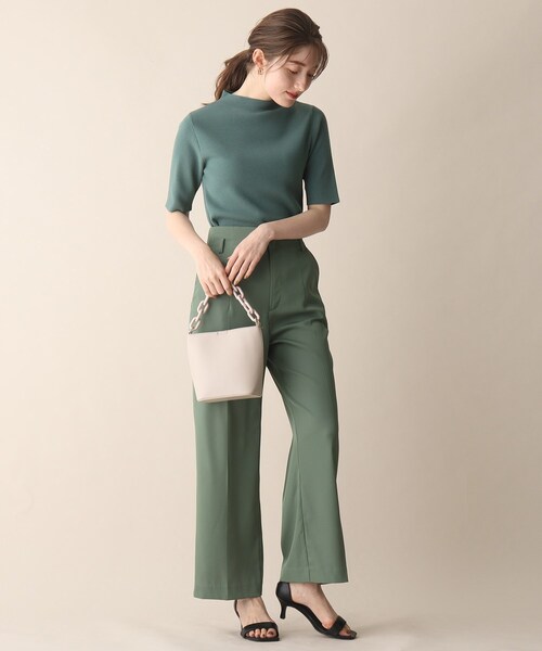 OPAQUE.CLIP（オペークドットクリップ）の「◆バックパール調ソウバリニット（ニット/セーター・レディース・マスタード/ブラック/ダークグリーン・38）」の5枚目の写真