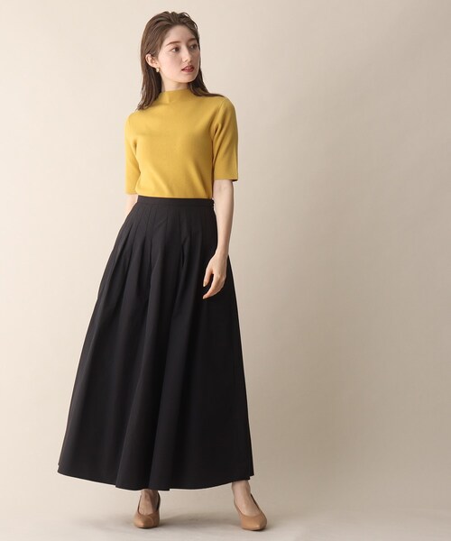 OPAQUE.CLIP（オペークドットクリップ）の「◆バックパール調ソウバリニット（ニット/セーター・レディース・マスタード/ブラック/ダークグリーン・38）」の9枚目の写真