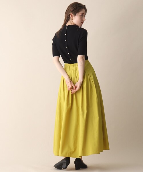 OPAQUE.CLIP（オペークドットクリップ）の「◆バックパール調ソウバリニット（ニット/セーター・レディース・マスタード/ブラック/ダークグリーン・38）」の18枚目の写真