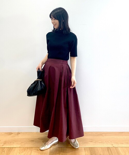 OPAQUE.CLIP（オペークドットクリップ）の「◆バックパール調ソウバリニット（ニット/セーター・レディース・マスタード/ブラック/ダークグリーン・38）」の20枚目の写真