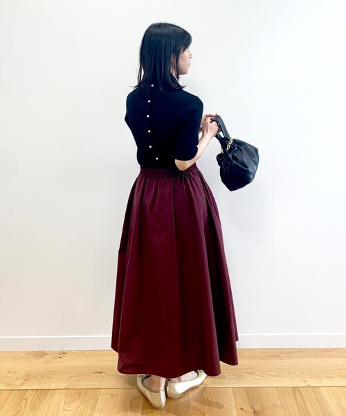 OPAQUE.CLIP（オペークドットクリップ）の「◆バックパール調ソウバリニット（ニット/セーター・レディース・マスタード/ブラック/ダークグリーン・38）」の21枚目の写真