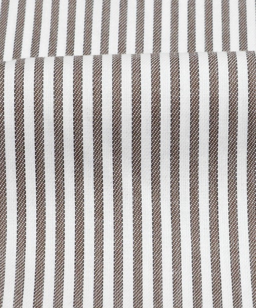 TOKYO SHIRTS（トウキョウシャツ）の「形態安定ノーアイロン スタンドカラー フリル付き長袖ビジネスワイシャツ（ビジネスシャツ・レディース・モカ・S/M/L/LL）」の3枚目の写真