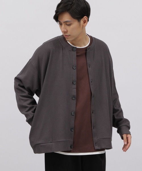 LAKOLE（ラコレ）の「ストレッチワッフルカーディガン / 125690（カーディガン/ボレロ・メンズ・オレンジ系その他2/パープル/グリーン/チャコール/ブルー/グレー/マスタード/ライトグリーン・LARGE/X-LARGE/MEDIUM）」の3枚目の写真