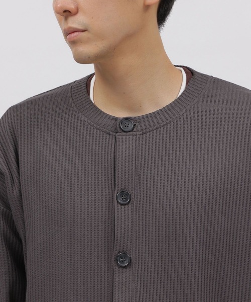 LAKOLE（ラコレ）の「ストレッチワッフルカーディガン / 125690（カーディガン/ボレロ・メンズ・オレンジ系その他2/パープル/グリーン/チャコール/ブルー/グレー/マスタード/ライトグリーン・LARGE/X-LARGE/MEDIUM）」の17枚目の写真