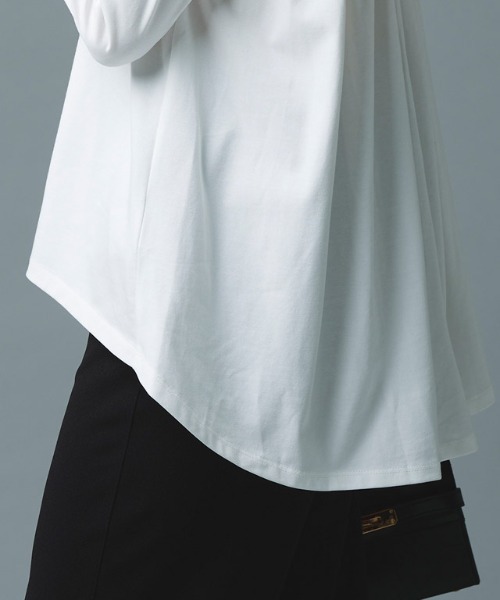 RASW(ラス)の「GIZAコットンバックギャザーTシャツ(Tシャツ/カットソー・レディース・ブラック/オフホワイト/グレー系その他・M/L)」の8枚目の写真