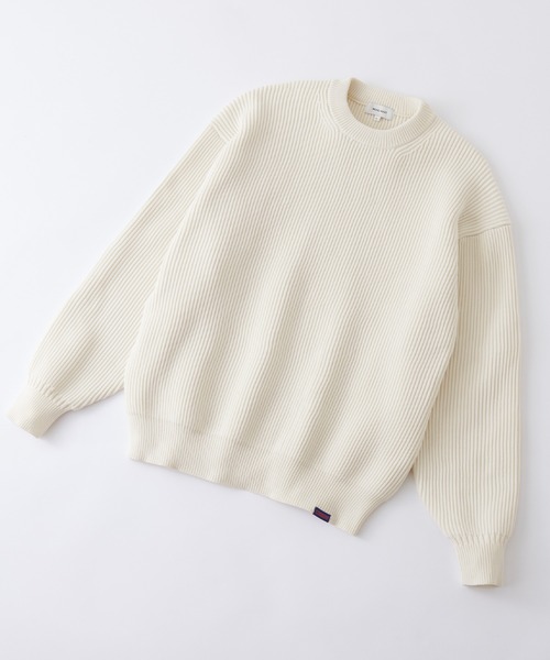 MONO-MART（モノマート）の「【CODDERR】畦編み ビッグシルエット クルーネックプルオーバーニット/ルーズフィット（ニット/セーター・レディース・ベージュ/イエロー/ブルー/ブラック/ホワイト/ネイビー/パープル/グリーン/グレー/オレンジ/レッド/チャコール/グレイッシュベージュ/サックスブルー/スモークピンク・M/L）」の16枚目の写真