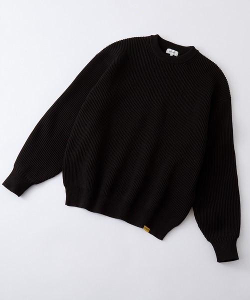 MONO-MART（モノマート）の「【CODDERR】畦編み ビッグシルエット クルーネックプルオーバーニット/ルーズフィット（ニット/セーター・レディース・ベージュ/イエロー/ブルー/ブラック/ホワイト/ネイビー/パープル/グリーン/グレー/オレンジ/レッド/チャコール/グレイッシュベージュ/サックスブルー/スモークピンク・M/L）」の17枚目の写真