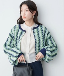 earth music&ecology | 前後2way膨れジャガードカーディガン(カーディガン/ボレロ)