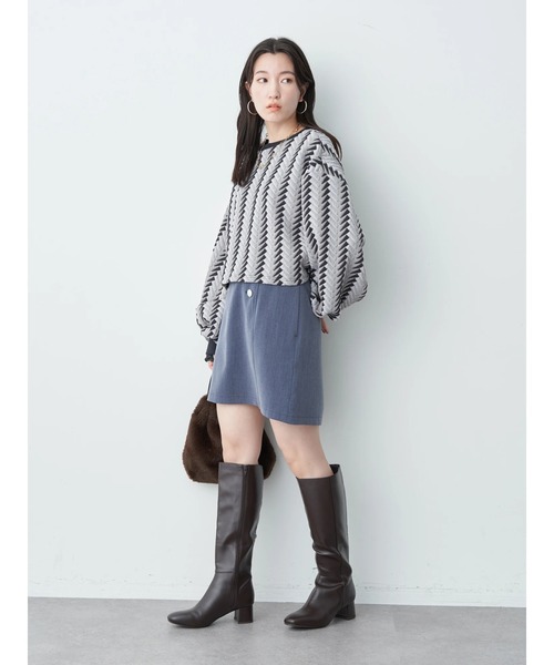 earth music&ecology（アースミュージックアンドエコロジー）の「前後2way膨れジャガードカーディガン cardigan（カーディガン/ボレロ・レディース・ブラック/グリーン/アイボリー・FREE）」の19枚目の写真