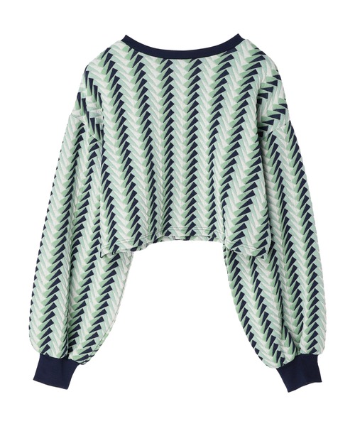 earth music&ecology（アースミュージックアンドエコロジー）の「前後2way膨れジャガードカーディガン cardigan（カーディガン/ボレロ・レディース・ブラック/グリーン/アイボリー・FREE）」の20枚目の写真