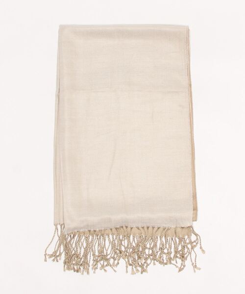 BENETTON (UNITED COLORS OF BENETTON)（ベネトンユナイテッドカラーズオブベネトン）の「フリンジ付きバイカラー配色ストール（ストール/ショール・レディース・レッド/ブラック/ブルー系その他/ベージュ・ONE SIZE）」の10枚目の写真