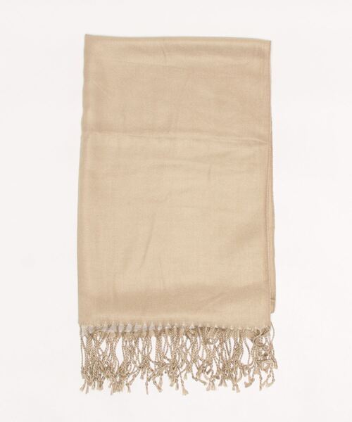 BENETTON (UNITED COLORS OF BENETTON)（ベネトンユナイテッドカラーズオブベネトン）の「フリンジ付きバイカラー配色ストール（ストール/ショール・レディース・レッド/ブラック/ブルー系その他/ベージュ・ONE SIZE）」の14枚目の写真