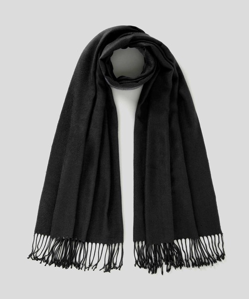 BENETTON (UNITED COLORS OF BENETTON)（ベネトンユナイテッドカラーズオブベネトン）の「フリンジ付きバイカラー配色ストール（ストール/ショール・レディース・レッド/ブラック/ブルー系その他/ベージュ・ONE SIZE）」の9枚目の写真