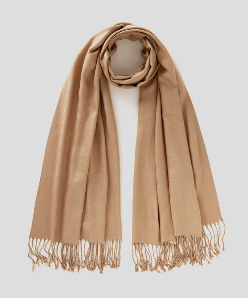 BENETTON (UNITED COLORS OF BENETTON)（ベネトンユナイテッドカラーズオブベネトン）の「フリンジ付きバイカラー配色ストール（ストール/ショール・レディース・レッド/ブラック/ブルー系その他/ベージュ・ONE SIZE）」の13枚目の写真