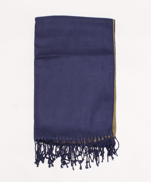 BENETTON (UNITED COLORS OF BENETTON)（ベネトンユナイテッドカラーズオブベネトン）の「フリンジ付きバイカラー配色ストール（ストール/ショール・レディース・レッド/ブラック/ブルー系その他/ベージュ・ONE SIZE）」の17枚目の写真