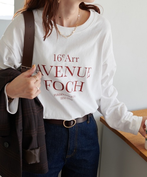 DISCOAT(ディスコート)の「【WEB限定】3段ロゴロンT(Tシャツ/カットソー・レディース・ホワイト/オフホワイト/チャコールグレー/ブラウン・FREE)」の2枚目の写真
