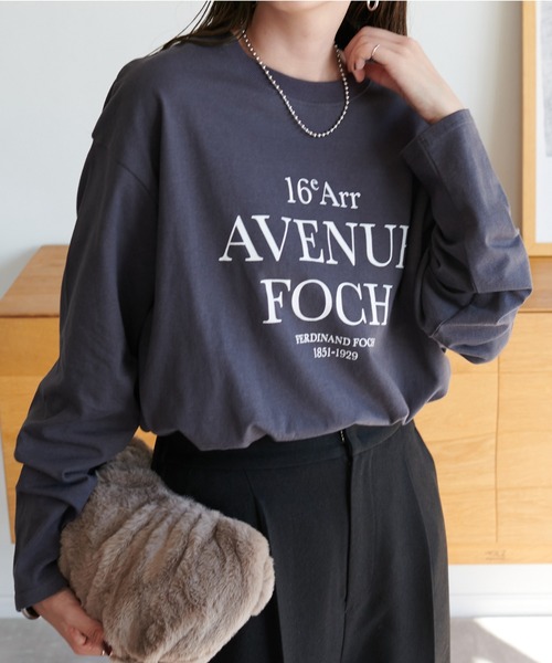 DISCOAT(ディスコート)の「【WEB限定】3段ロゴロンT(Tシャツ/カットソー・レディース・ホワイト/オフホワイト/チャコールグレー/ブラウン・FREE)」の12枚目の写真