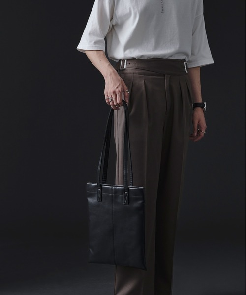 Ellno Loset（エルノロゼット）の「トートステッチBAG（トートバッグ・メンズ・ブラック・FREE）」の2枚目の写真