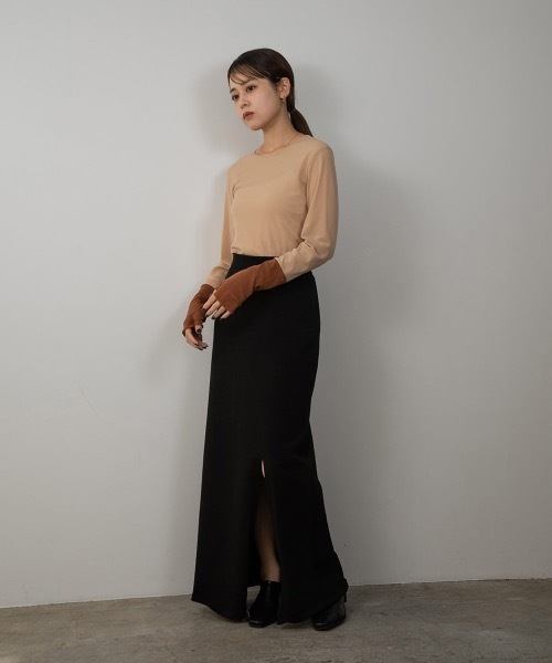 Amiur（エミレ）の「two tone loose fit tops（Tシャツ/カットソー・レディース・ベージュ/グリーン・FREE）」の3枚目の写真