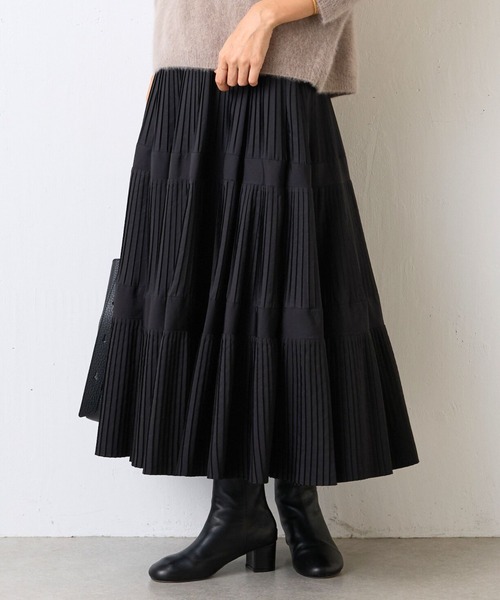 22SS 美品 【ビアズリー】プリーツティアードスカート ロングスカート 22SS 美品 【ビアズリー】プリーツティアードスカート ロング