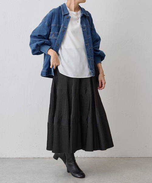 本日セール‼︎【極美品】BEARDSLEY プリーツティアードスカート　ブラック プリーツティアードスカート（スカート）｜BEARDSLEY