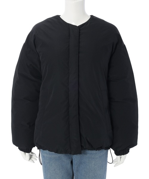 fifth（フィフス）の「ノーカラー中綿ショートコート（ダウンジャケット/コート・レディース・ベージュ/ブラック・M）」の12枚目の写真