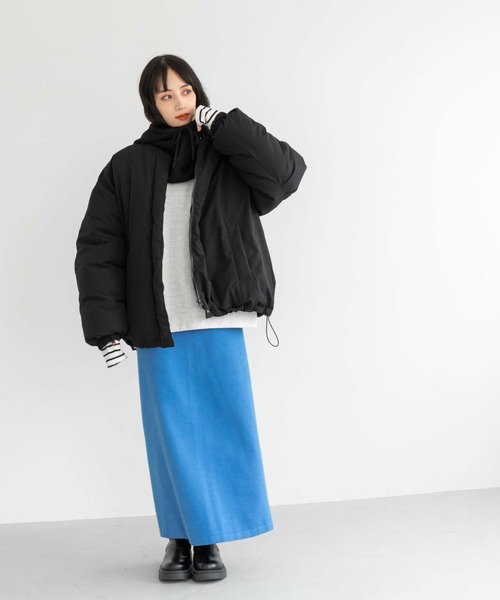 fifth（フィフス）の「ノーカラー中綿ショートコート（ダウンジャケット/コート・レディース・ベージュ/ブラック・M）」の7枚目の写真