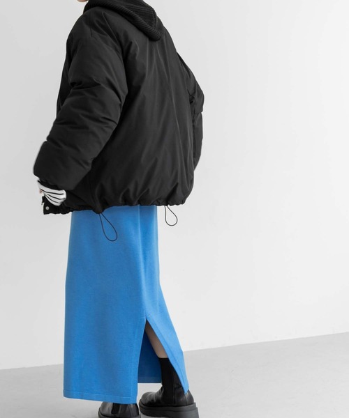 fifth（フィフス）の「ノーカラー中綿ショートコート（ダウンジャケット/コート・レディース・ベージュ/ブラック・M）」の9枚目の写真