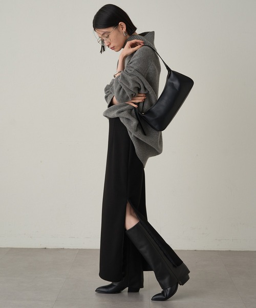 新品LOUNGEDRESS ポンチZIPタイトスカート2 LOUNGEDRESS(ラウンジドレス)の「【低身長サイズあり】ポンチZIP