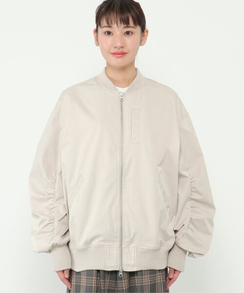 LBC（エルビーシー）の「クシュスリーブワイドリブMA-1（MA-1・レディース・ベージュ系その他/ダークネイビー・L/M）」の6枚目の写真