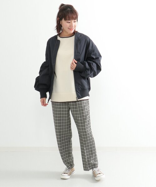 LBC（エルビーシー）の「クシュスリーブワイドリブMA-1（MA-1・レディース・ベージュ系その他/ダークネイビー・L/M）」の21枚目の写真