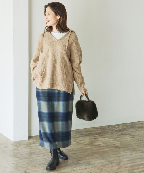 B:MING by BEAMS(ビーミングバイビームス)の「B:MING by BEAMS / メキシカン パーカーニット(ニット/セーター・レディース・ブラック/オフホワイト/ベージュ・FREE)」の20枚目の写真