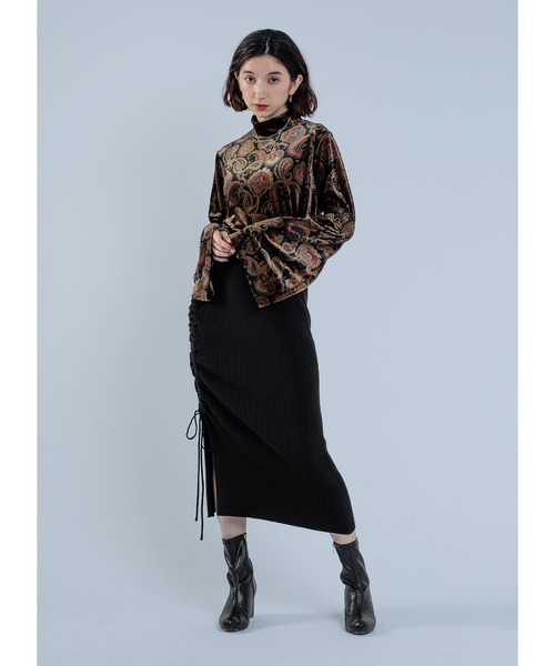 Adoon plain(アドーンプレーン)の「【セットアップ可能】2way/スリットニットスカート(スカート・レディース・ブルー/ブラック・MEDIUM/LARGE)」の11枚目の写真