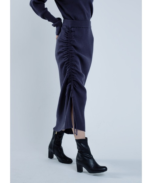 Adoon plain(アドーンプレーン)の「【セットアップ可能】2way/スリットニットスカート(スカート・レディース・ブルー/ブラック・MEDIUM/LARGE)」の12枚目の写真