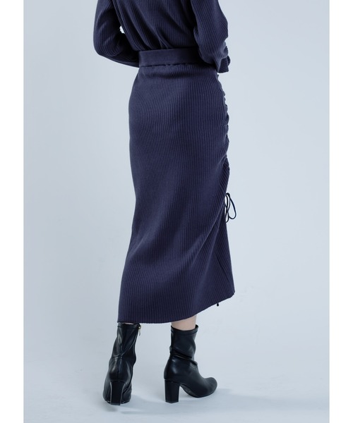 Adoon plain(アドーンプレーン)の「【セットアップ可能】2way/スリットニットスカート(スカート・レディース・ブルー/ブラック・MEDIUM/LARGE)」の13枚目の写真
