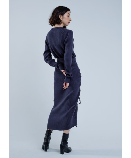 Adoon plain(アドーンプレーン)の「【セットアップ可能】2way/スリットニットスカート(スカート・レディース・ブルー/ブラック・MEDIUM/LARGE)」の16枚目の写真