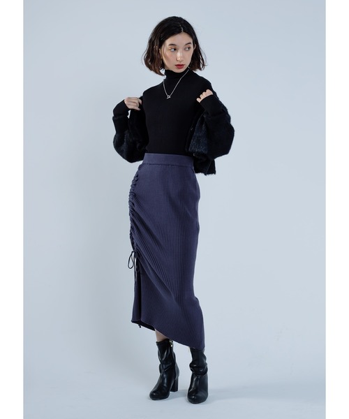 Adoon plain(アドーンプレーン)の「【セットアップ可能】2way/スリットニットスカート(スカート・レディース・ブルー/ブラック・MEDIUM/LARGE)」の17枚目の写真