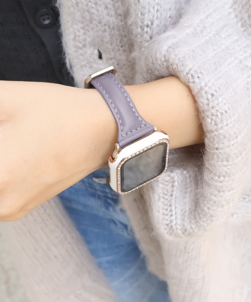 Urban Coral(アーバンコーラル)の「Apple Watch Band / アップルウォッチ バンド くすみカラースリムレザー / Urban Coral(デジタル腕時計・レディース・モカ/ベージュ/グレー系その他2/ブラウン/ダークオリーブ/ブラック/アイボリー/グレー系その他/ブラウン系その他/ピンク系その他・40mm/44mm)」の2枚目の写真