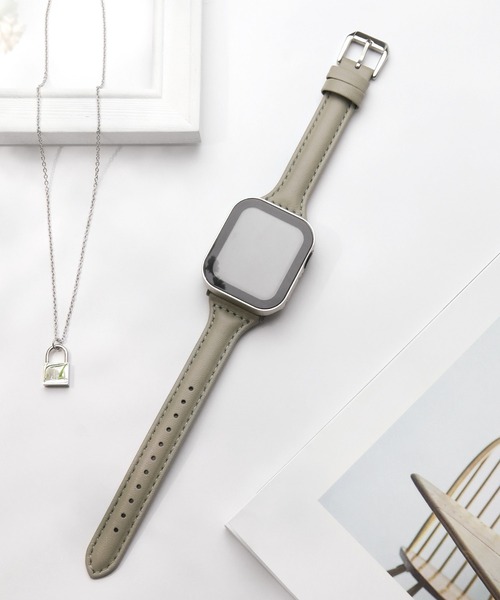 Urban Coral(アーバンコーラル)の「Apple Watch Band / アップルウォッチ バンド くすみカラースリムレザー / Urban Coral(デジタル腕時計・レディース・モカ/ベージュ/グレー系その他2/ブラウン/ダークオリーブ/ブラック/アイボリー/グレー系その他/ブラウン系その他/ピンク系その他・40mm/44mm)」の3枚目の写真