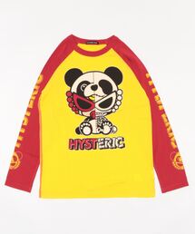 HYSTERIC MINI（ヒステリックミニ）の「PANDA SKULL ラグラン長袖Tシャツ（Tシャツ/カットソー・キッズ）」