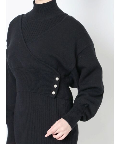 LAGUNAMOON（ラグナムーン）の「カシュクールニットセットワンピース（ワンピース・レディース・ベージュ/ラベンダー/ブラック・FREE）」の8枚目の写真