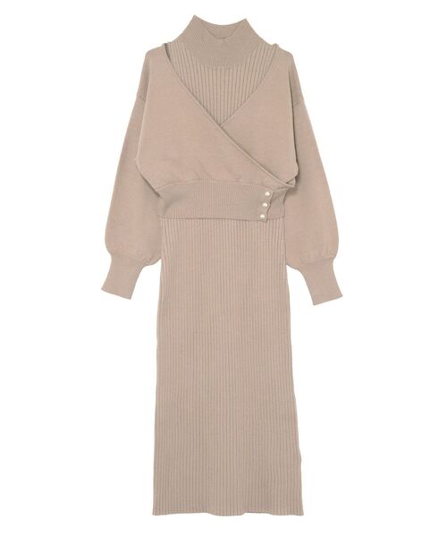 LAGUNAMOON（ラグナムーン）の「カシュクールニットセットワンピース（ワンピース・レディース・ベージュ/ラベンダー/ブラック・FREE）」の15枚目の写真